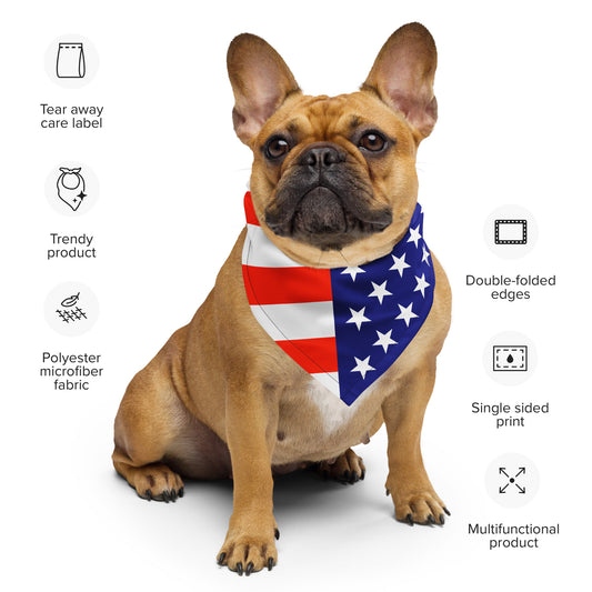 American Flag bandana for dog or people designed by Dog Artistry.