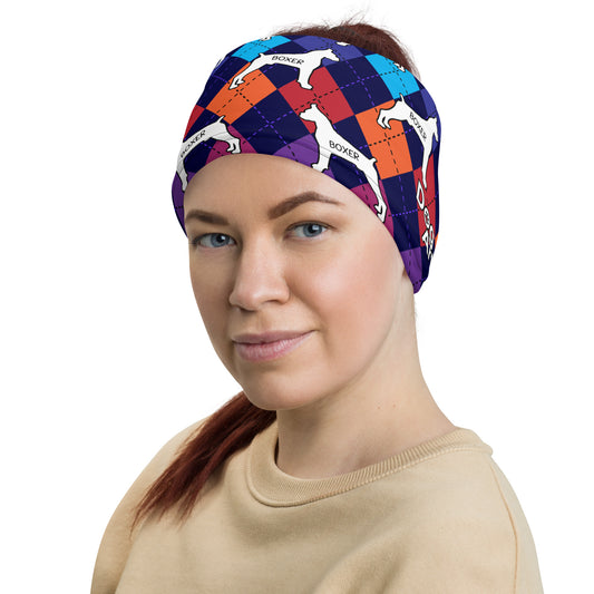 Boxer Colorful Argyle Neck Gaiter