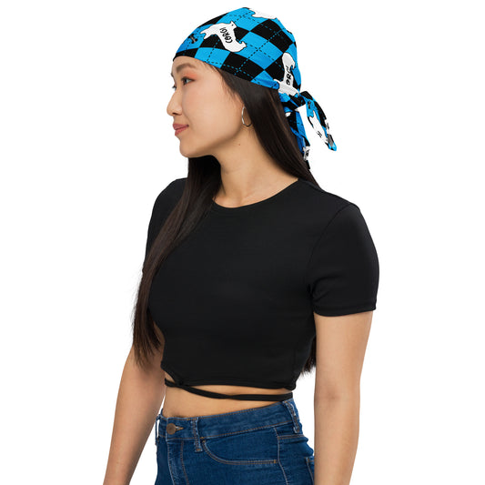 Corgi Argyle Blue and Black All-over print bandana