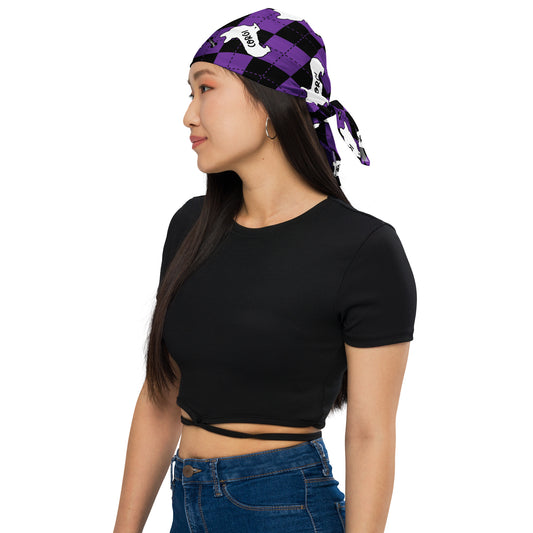 Corgi Argyle Purple and Black All-over print bandana