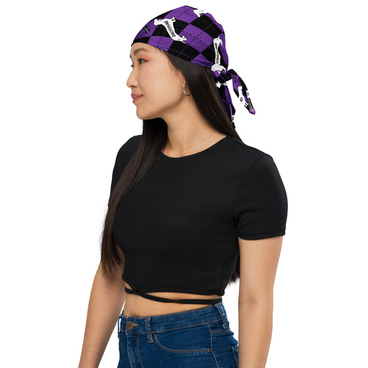 Dachshund Argyle Purple and Black All-over print bandana