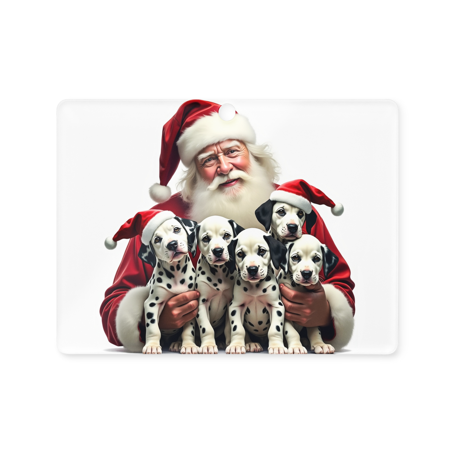 Dalmatian Puppies with Santa Claus Acrylic Ornament