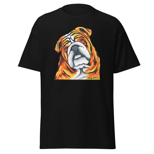 English Bulldog men's t-shirt black by Dog Artistry