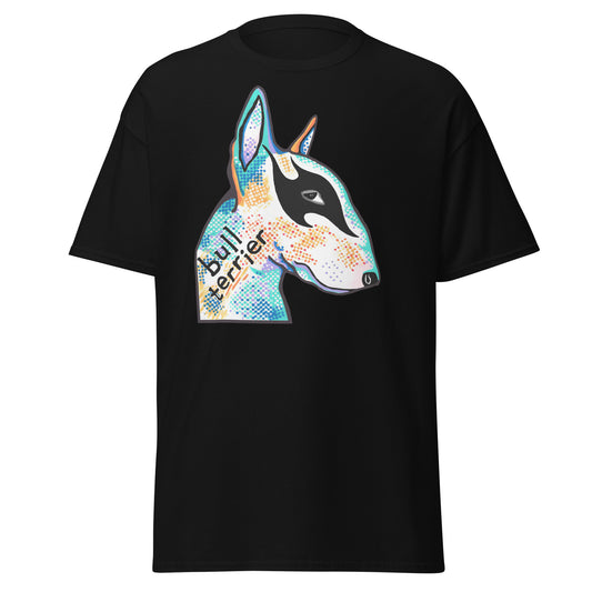 English Bull Terrier men's t-shirt black by Dog Artistry