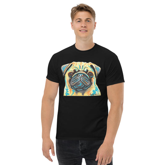 Pug men's t-shirt black by Dog Artistry