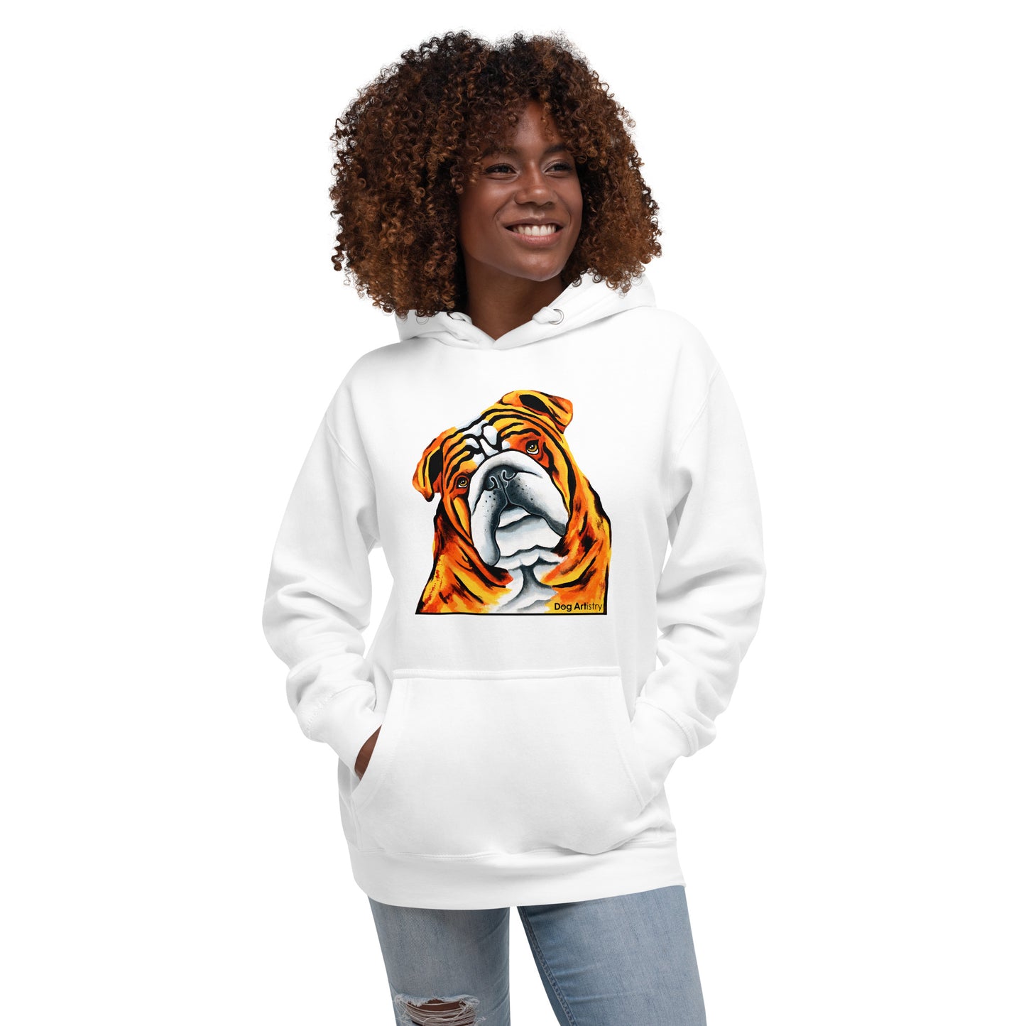 English Bulldog Unisex Hoodie by Dog Artistry