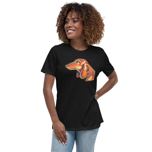 Dachshund women's t-shirt black by Dog Artistry