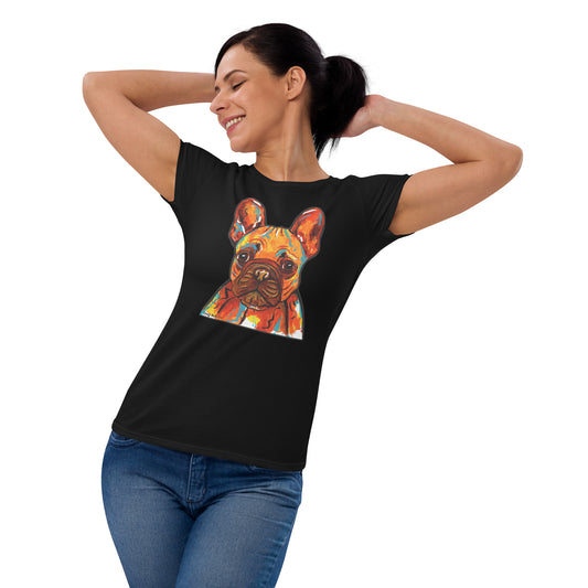 French Bulldog women's t-shirt black by Dog Artistry