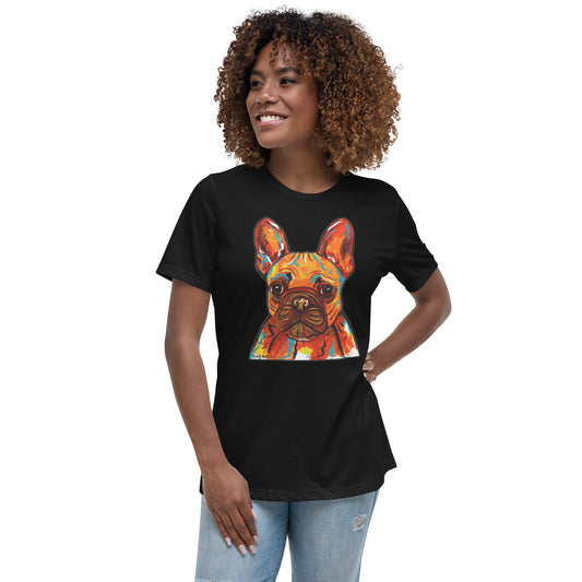French Bulldog women's t-shirt black by Dog Artistry