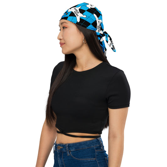 Golden Retriever Argyle Blue and Black All-over print bandana