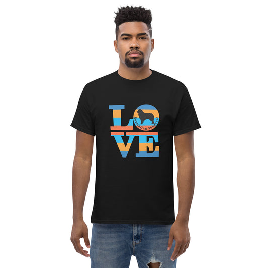 Australian Shepherd Love men’s black t-shirt by Dog Artistry.