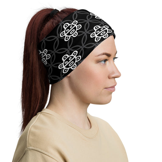 Taino Sun Black Pattern Neck Gaiter