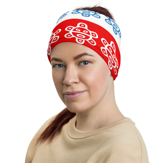 Taino Sun Red Horizontal Stripes Neck Gaiter