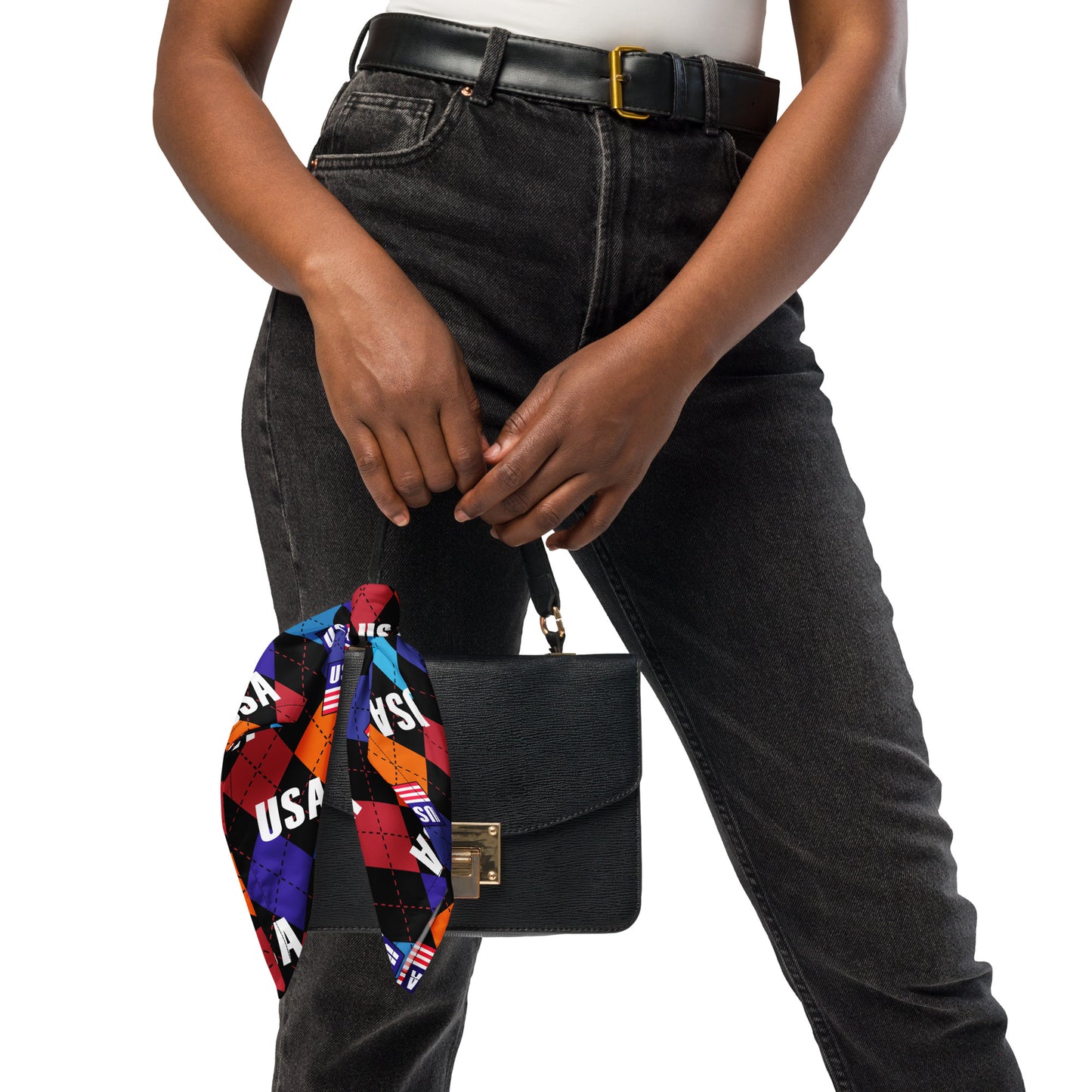 American Flag colorful argyle bandana for dog or people designed by Dog Artistry.