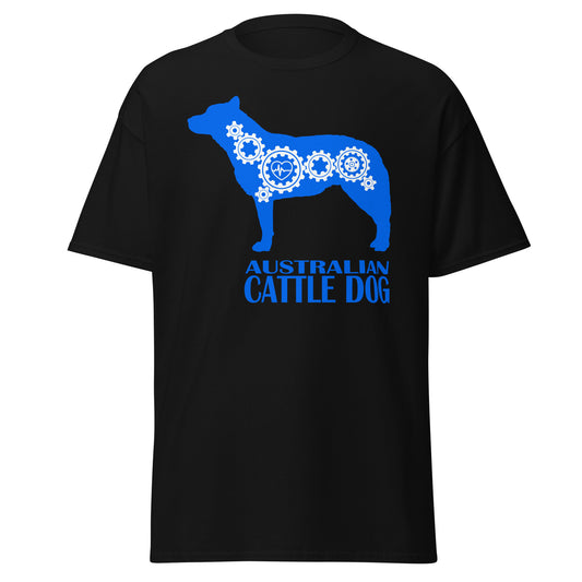 Australian Cattle Dog Bionic men’s black t-shirt by Dog Artistry.