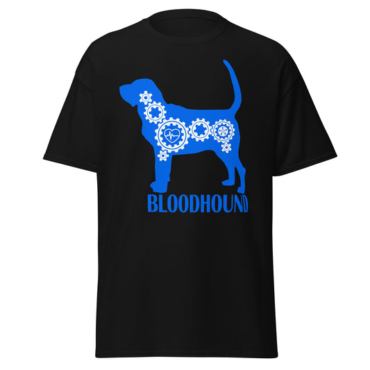 Bloohound Bionic men’s black t-shirt by Dog Artistry.