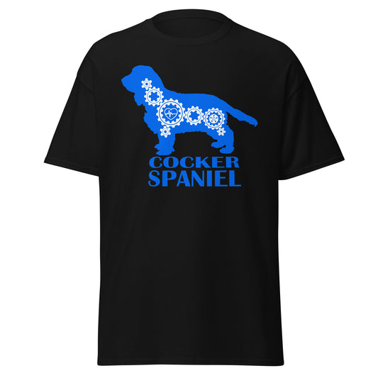 Cocker Spaniel Bionic men’s black t-shirt by Dog Artistry.