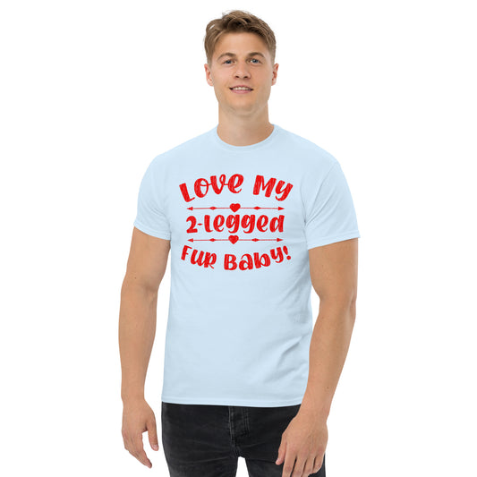 Love my 2-legged fur baby men’s t-shirts by Dog Artistry light blue color
