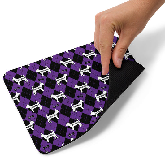 Argyle Chihuahua Purple Mouse pad