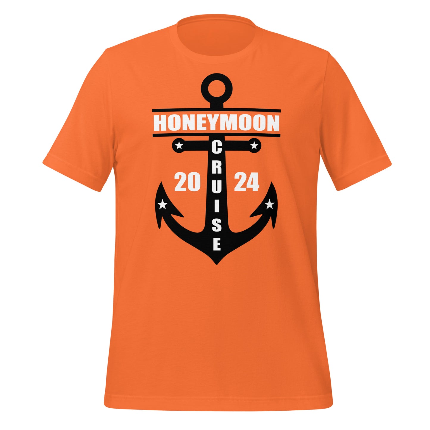 Honeymoon Cruise 2024 with Anchor Unisex T-Shirt by Dog Artistry