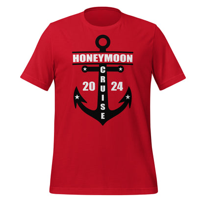 Honeymoon Cruise 2024 with Anchor Unisex T-Shirt by Dog Artistry