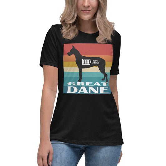 Great Dane 100% Energy Women's Relaxed T-Shirt by Dog Artistry
