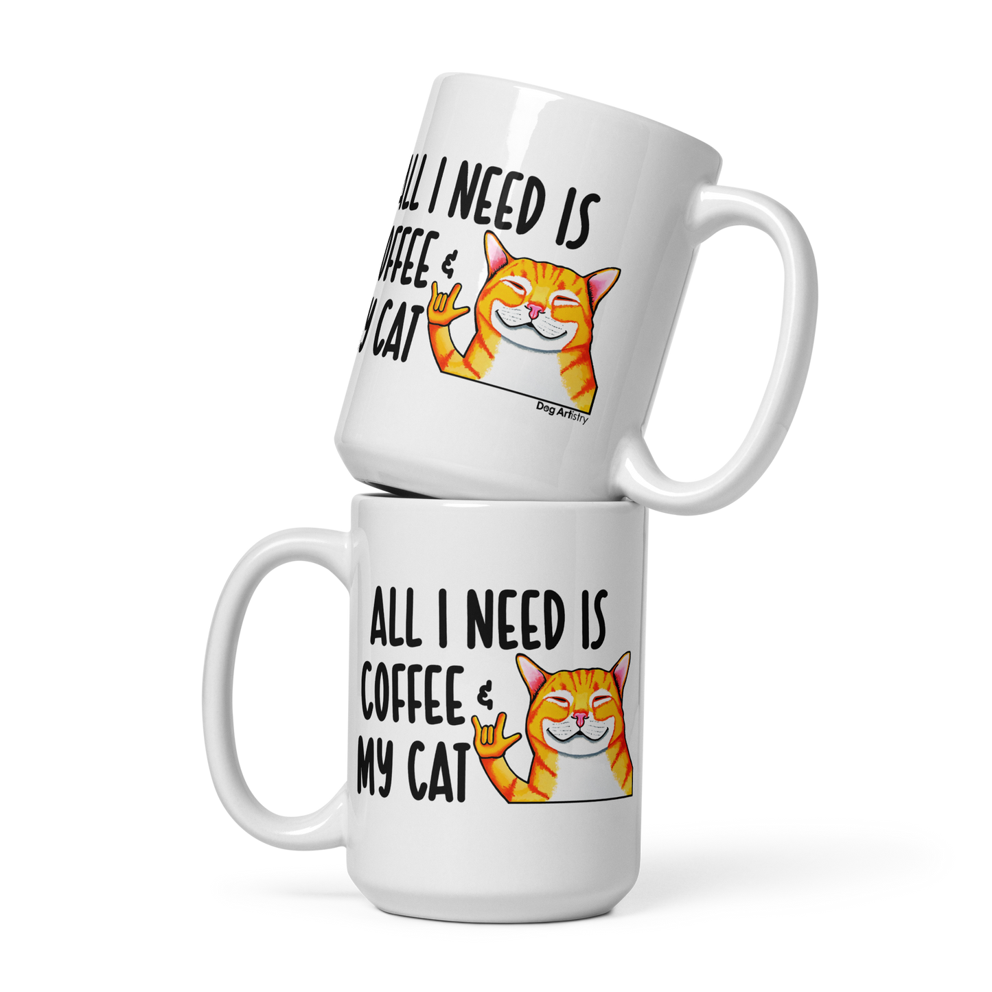 Cat – All I Need Is Coffee & My Cat Glossy White Mug