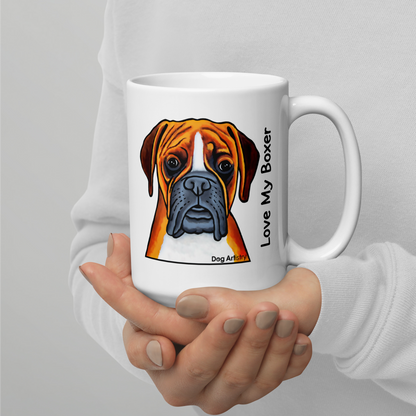 Boxer – All I Need Is Coffee & My Boxer Glossy White Mug