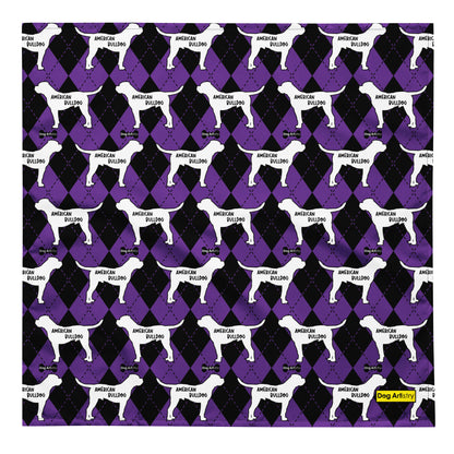 Alaskan Malamute Argyle Purple and Black All-over print bandana