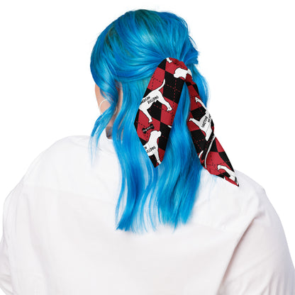 American Bulldog Argyle Red and Black All-over print bandana