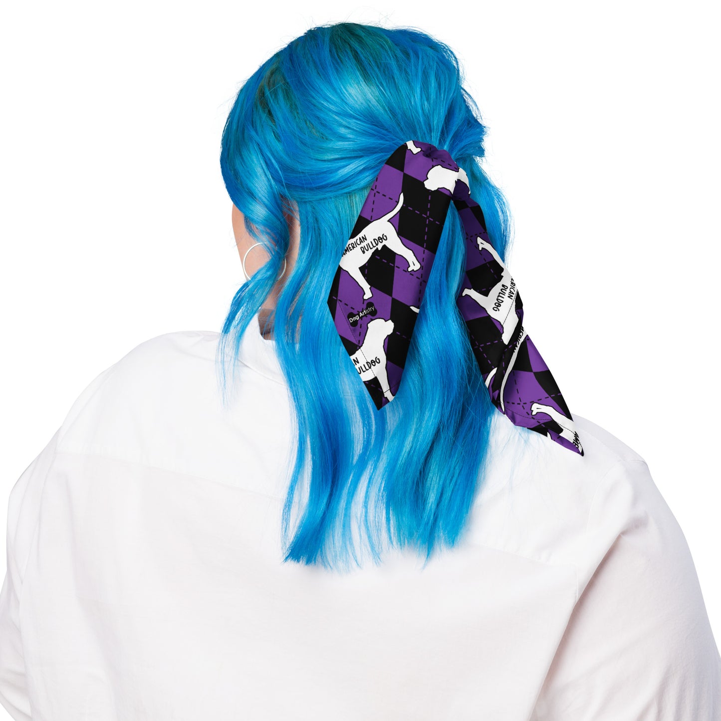 Alaskan Malamute Argyle Purple and Black All-over print bandana