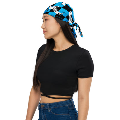 American Bully Argyle Blue and Black All-over print bandana