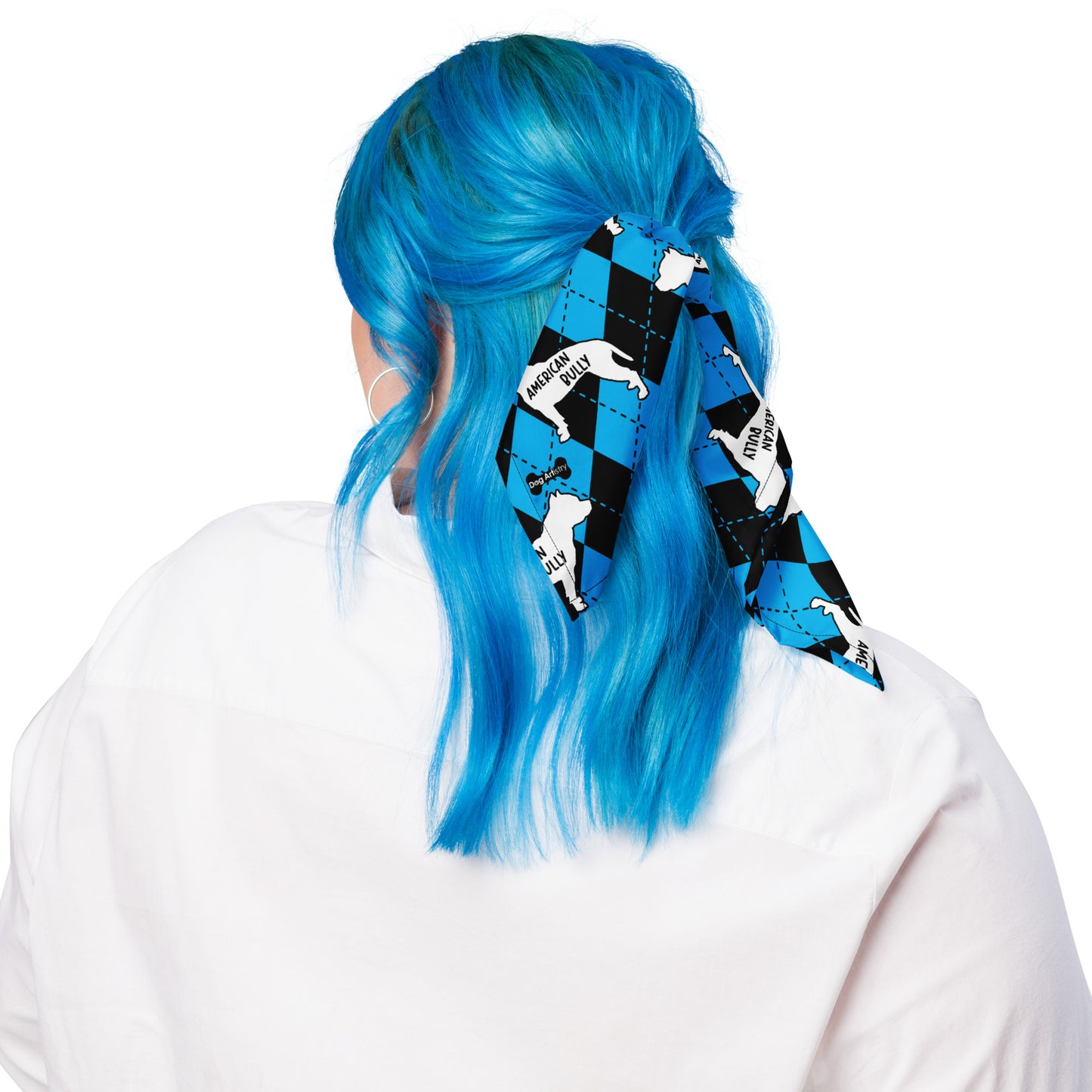 American Bully Argyle Blue and Black All-over print bandana