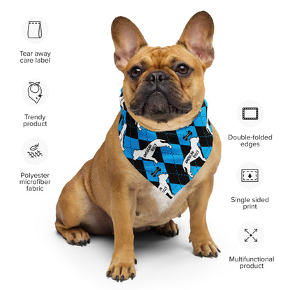 American Bully Argyle Blue and Black All-over print bandana