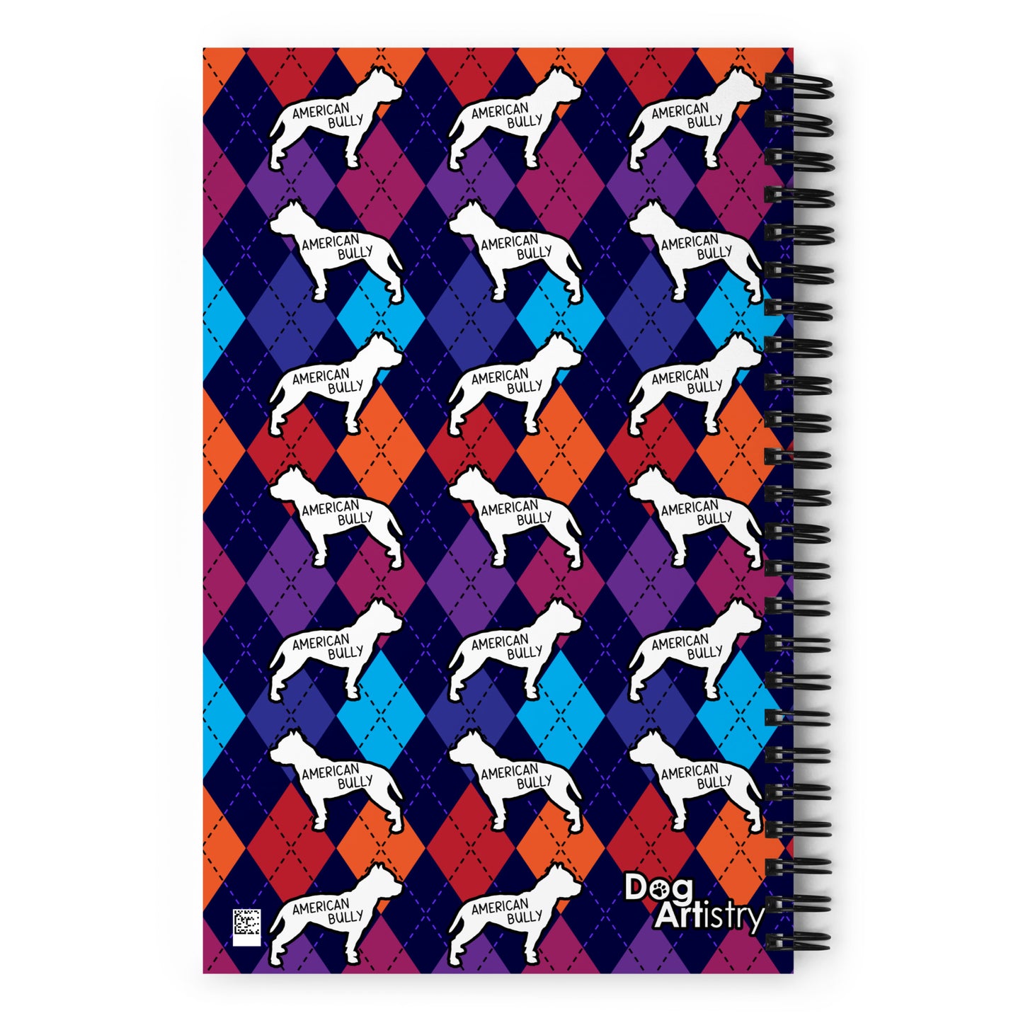 American Bully Colorful Argyle Spiral notebook