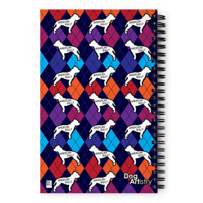 American Bully Colorful Argyle Spiral notebook