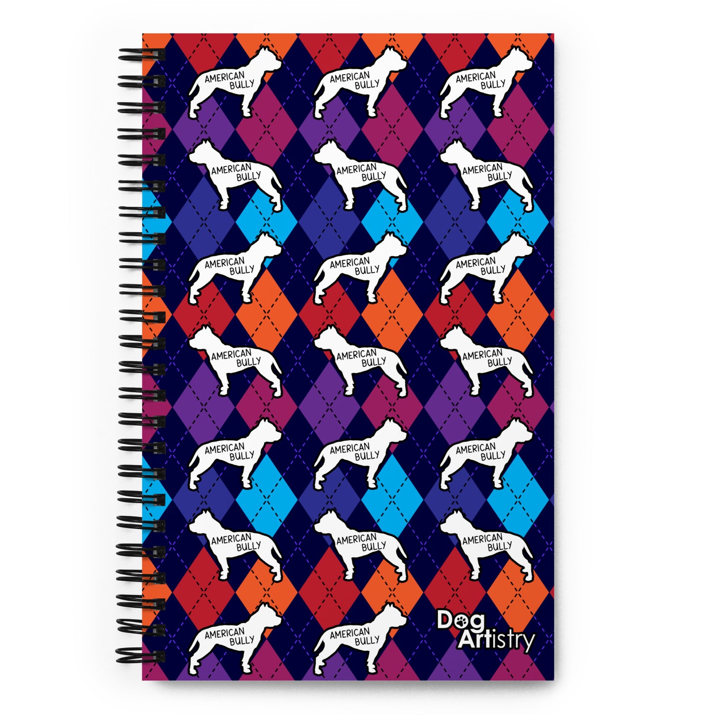 American Bully Colorful Argyle Spiral notebook