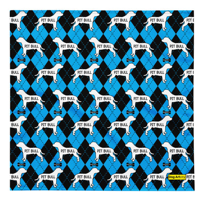 Pit Bull Argyle Blue and Black All-over print bandana