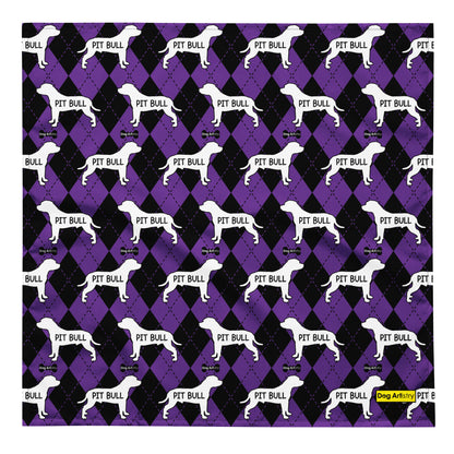 American Pit Bull Argyle Purple and Black All-over print bandana