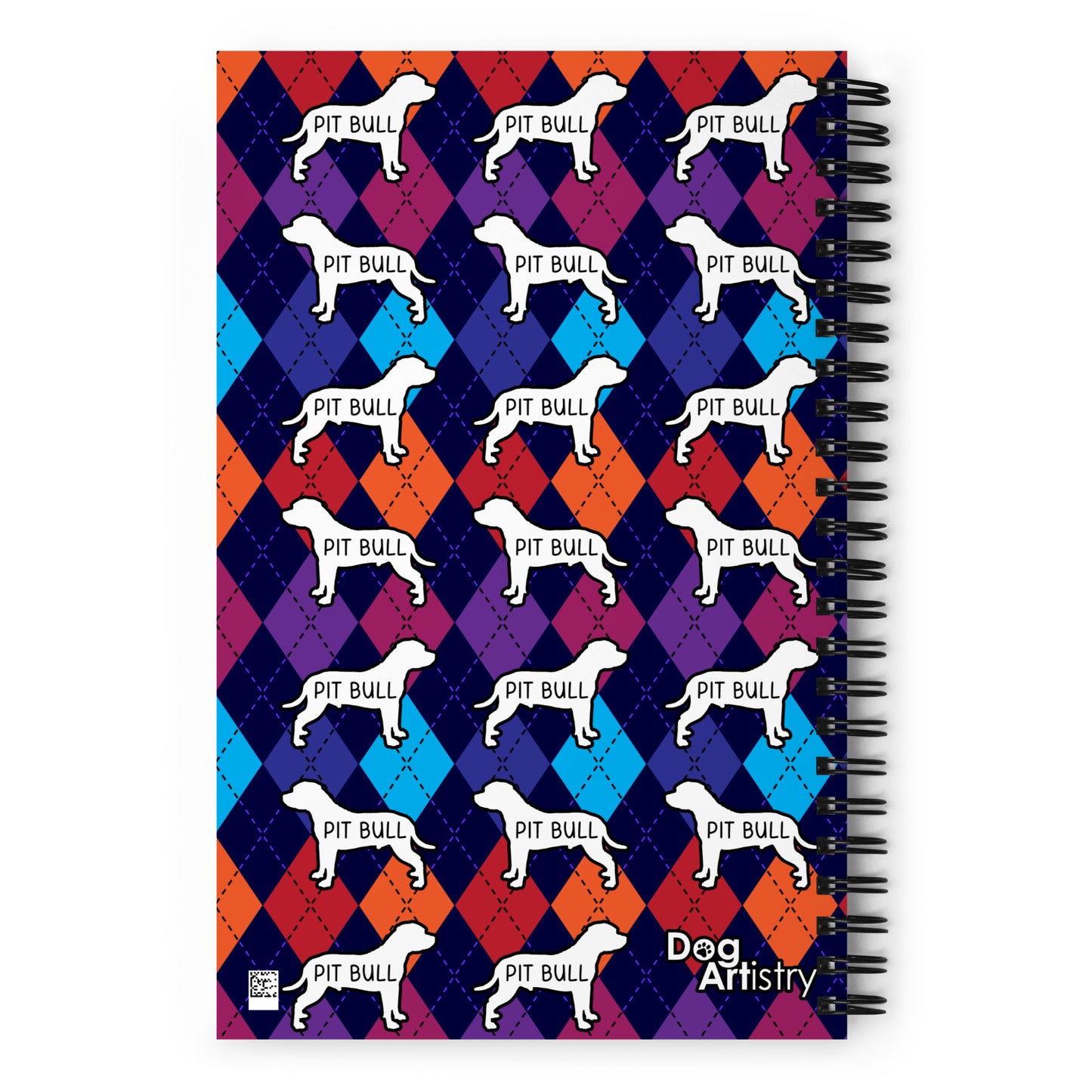 Pit Bull Colorful Argyle Spiral notebook
