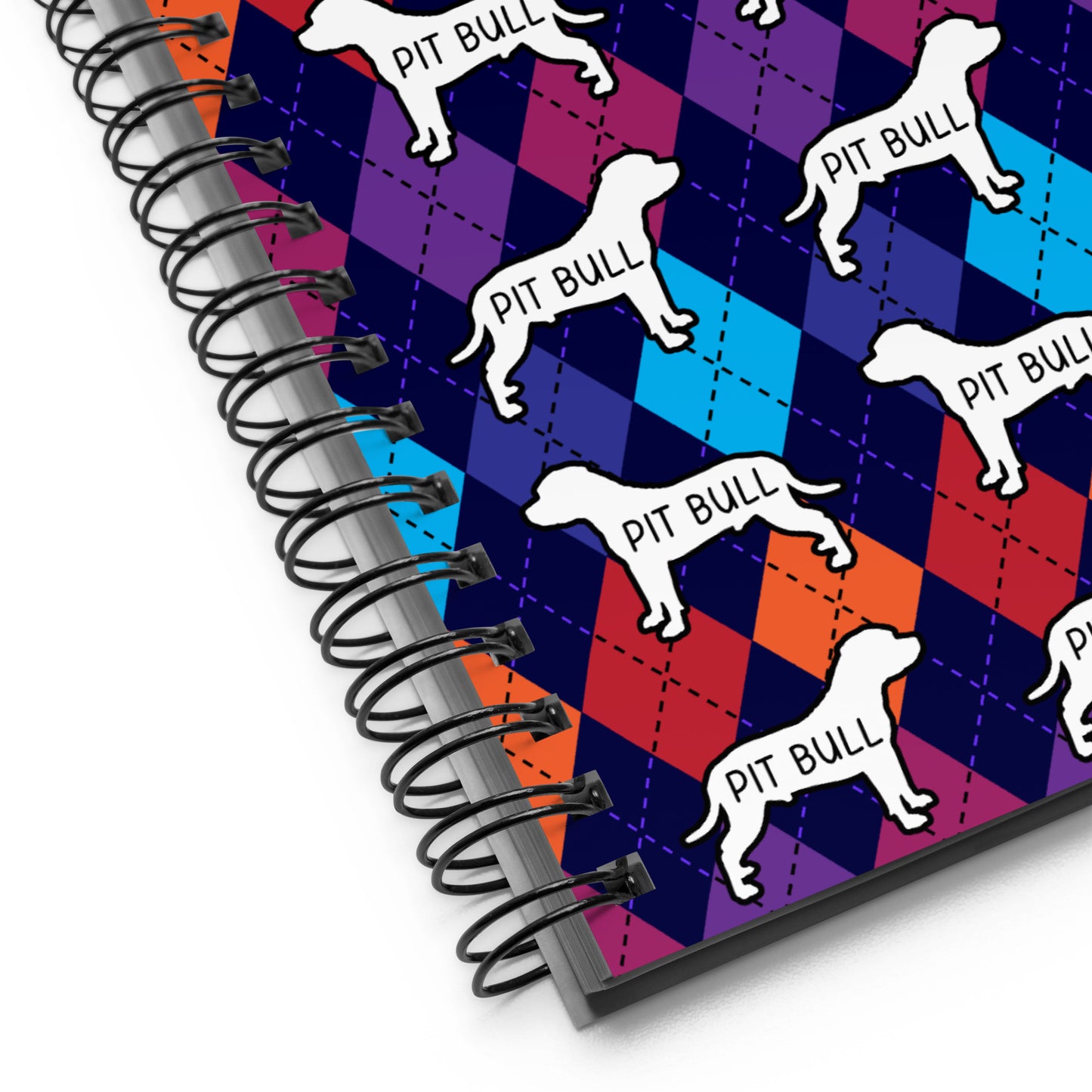 Pit Bull Colorful Argyle Spiral notebook