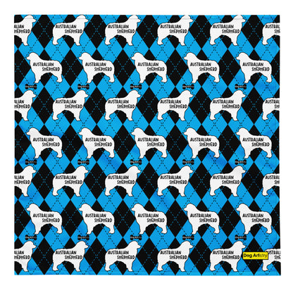 Australian Shepherd Argyle Blue and Black All-over print bandana