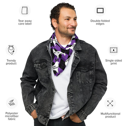 Australian Shepherd Argyle Purple and Black All-over print bandana