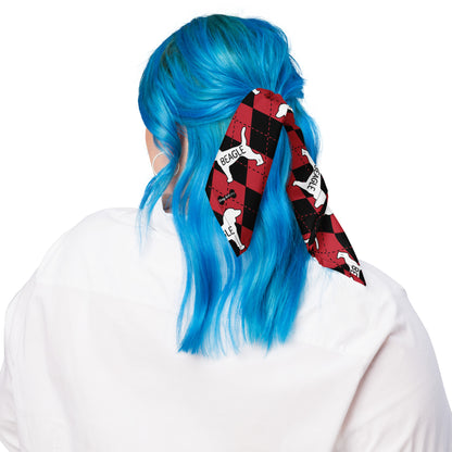 Beagle Argyle Red and Black All-over print bandana