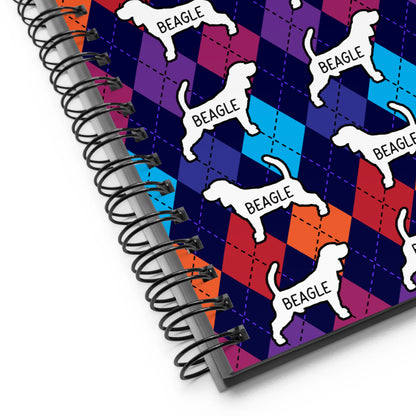 Beagle Colorful Argyle Spiral notebook