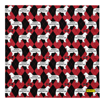 Bernese Mountain Dog Argyle Red and Black All-over print bandana