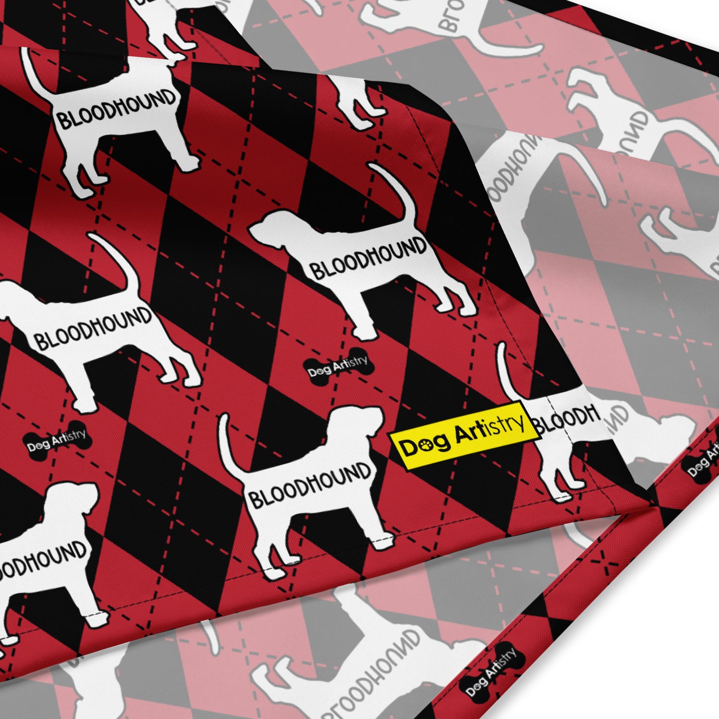Bloodhound Argyle Red and Black All-over print bandana