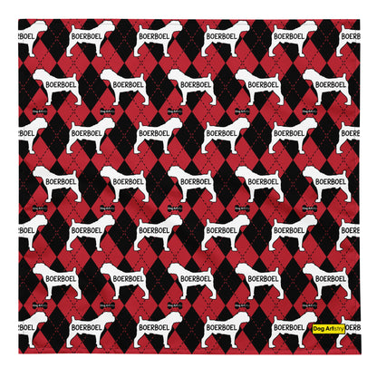Boerboel Argyle Red and Black All-over print bandana