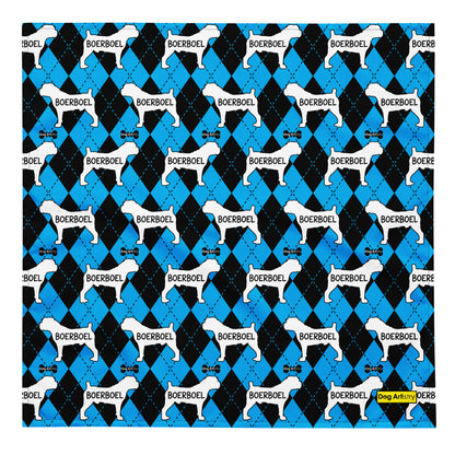 Boerboel Argyle Blue and Black All-over print bandana
