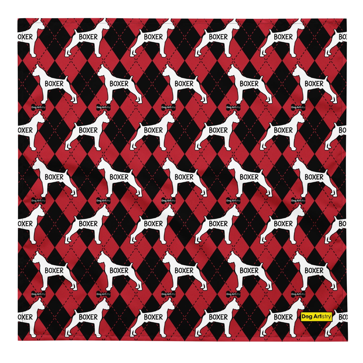 Boxer Argyle Red and Black All-over print bandana